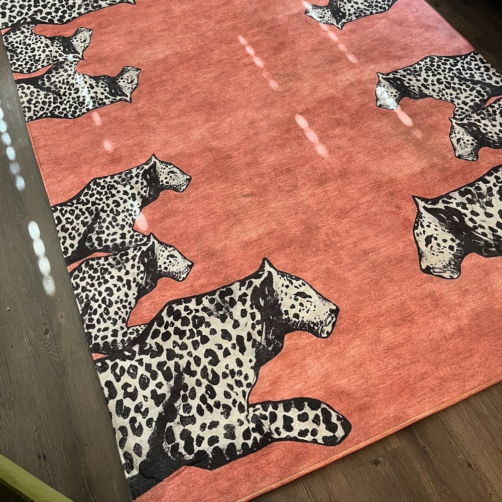 Pink cheetah area rug 5x7 cheetah print cheetahs jungle living room